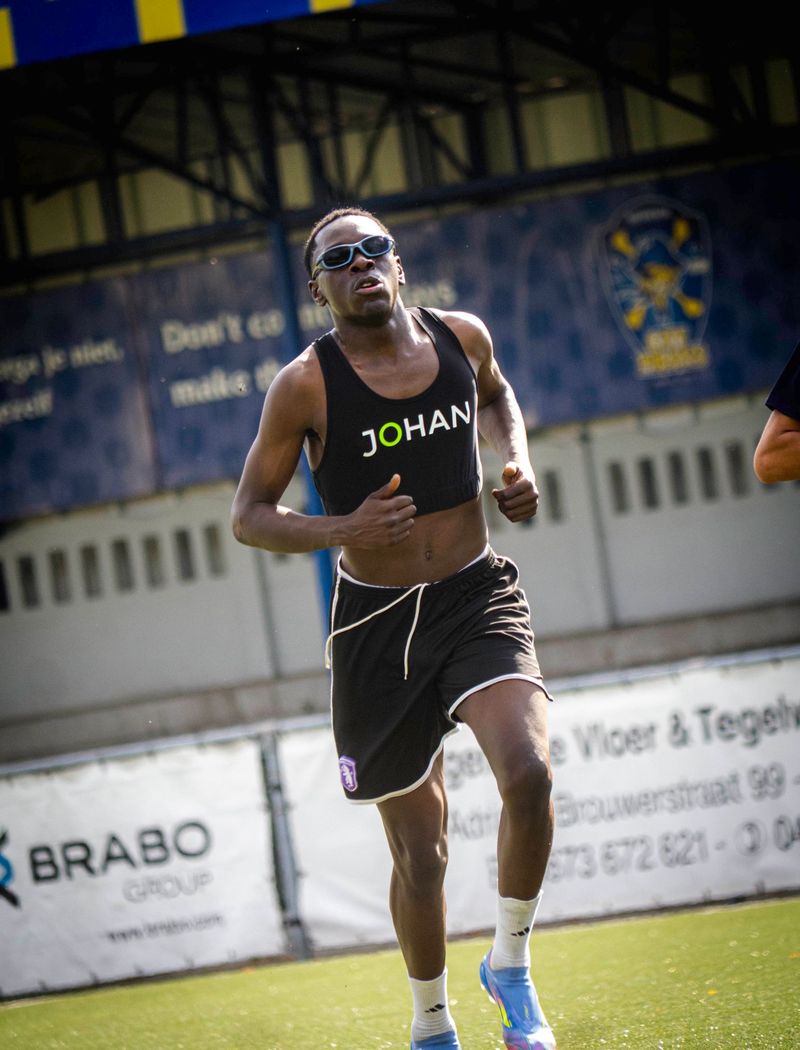 Individual football player running